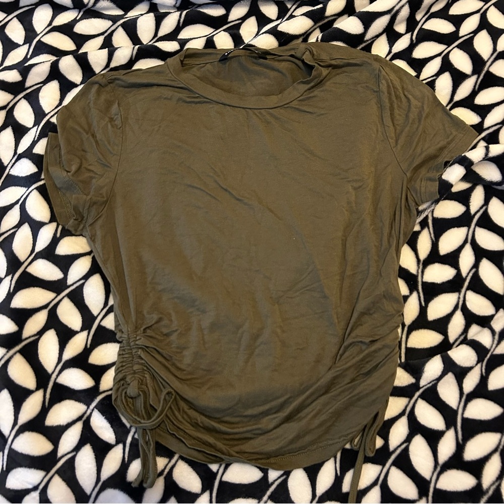 Olive Green Ruched Women's Top